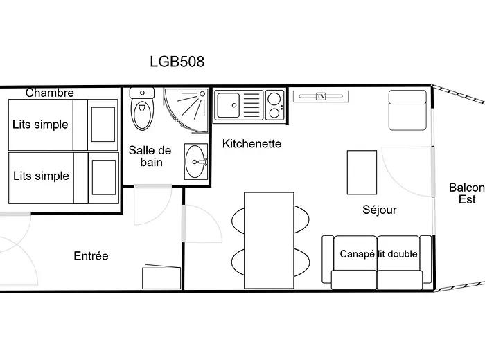 Confortable 2 Pieces, Skis Aux Pieds, 2 Ch, 4 Pers, Non-fumeur - Fr-1-182a-16 Lägenhet